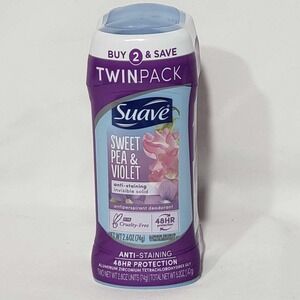 Suave Sweat Pea & Violet 48 Hour Antiperspirant & Deodorant 2.6 oz Twin Pack